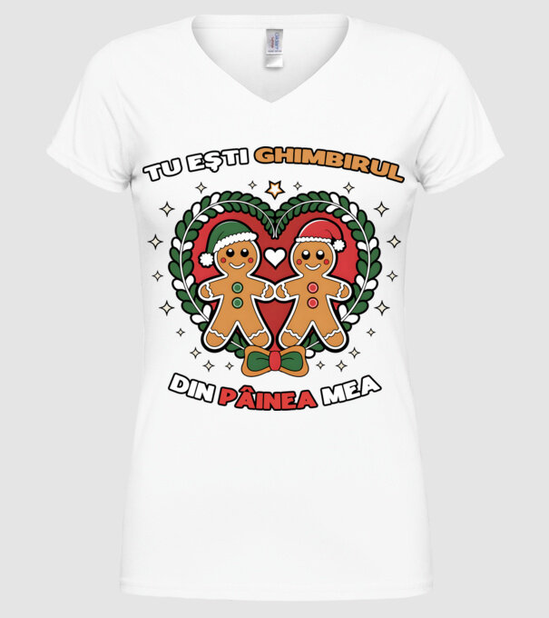 Tu ești ghimbirul din păinea mea model alb pe tricou