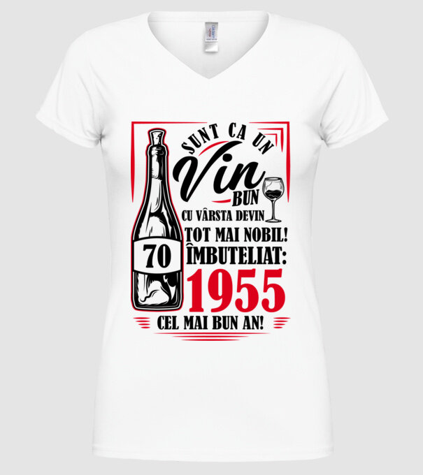 Un Vin Bun 1955 - Alb model alb pe tricou