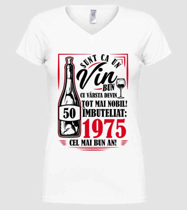 Un Vin Bun 1975 - Alb model alb pe tricou