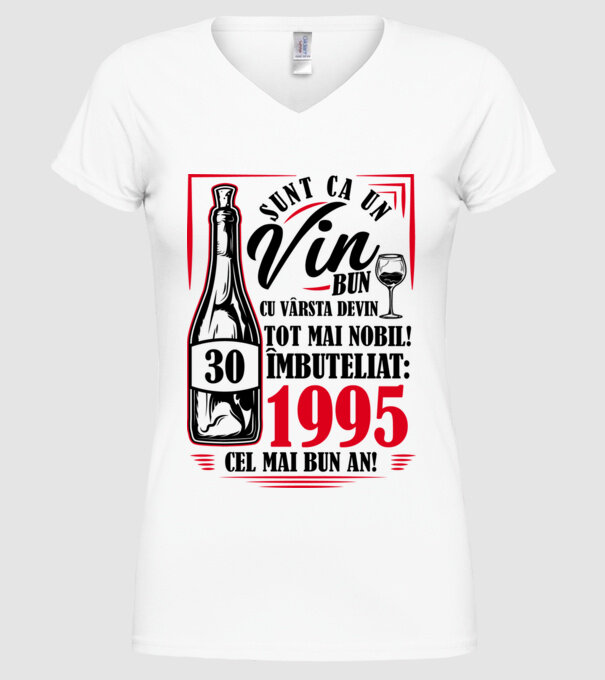 Un Vin Bun 1995 - Alb model alb pe tricou