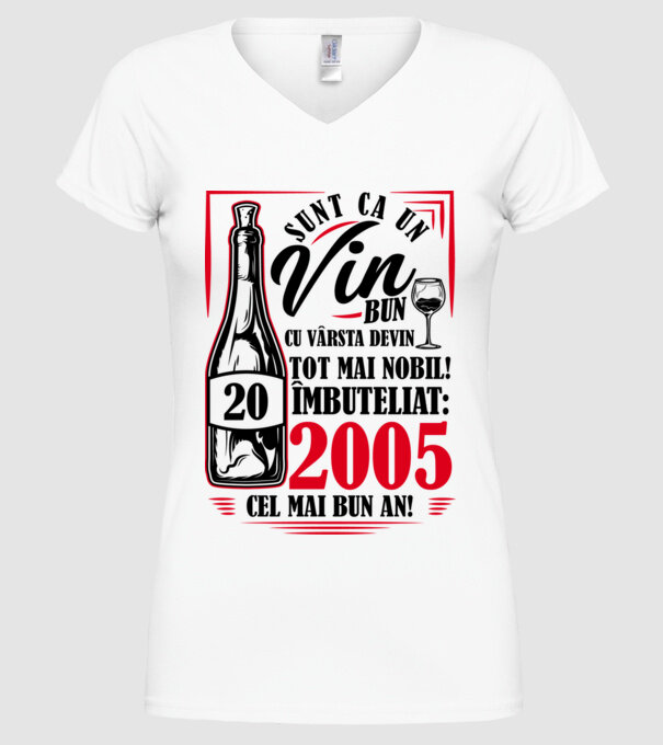 Un Vin Bun 2005 - Alb model alb pe tricou