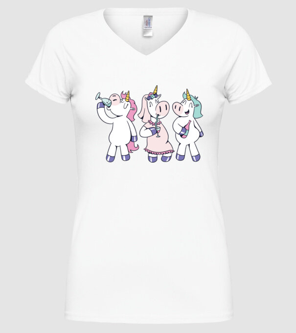 unicorn Bachelorette model alb pe tricou