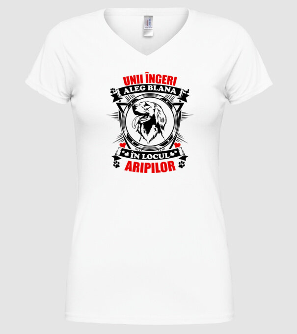 unii îngeri aleg blana în locul aripilor model alb pe tricou