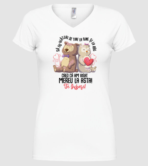 Valentine_Să fiu alături de tine la bine și la rău, cred că am visat mereu la asta model alb pe tricou