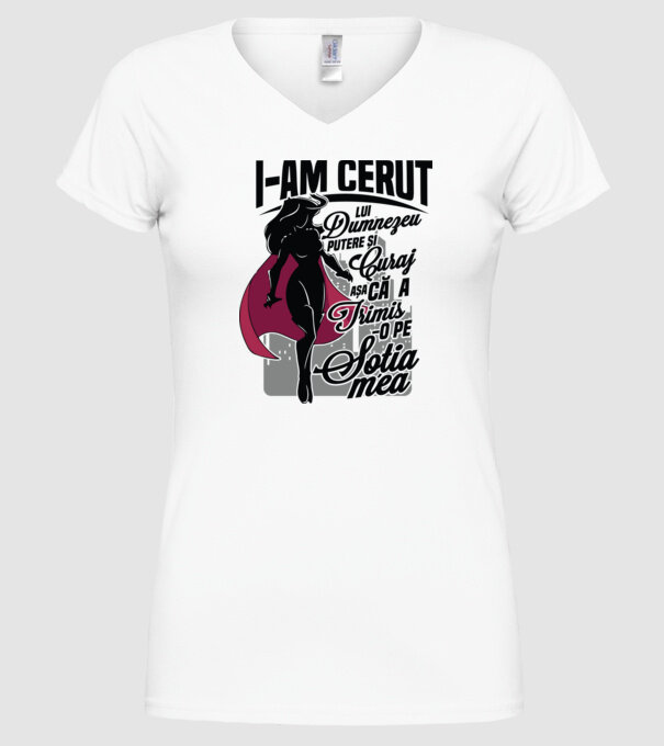 I-am cerut lui Dumnezeu putere și curaj - așa că a trimis-o pe soția mea model alb pe tricou