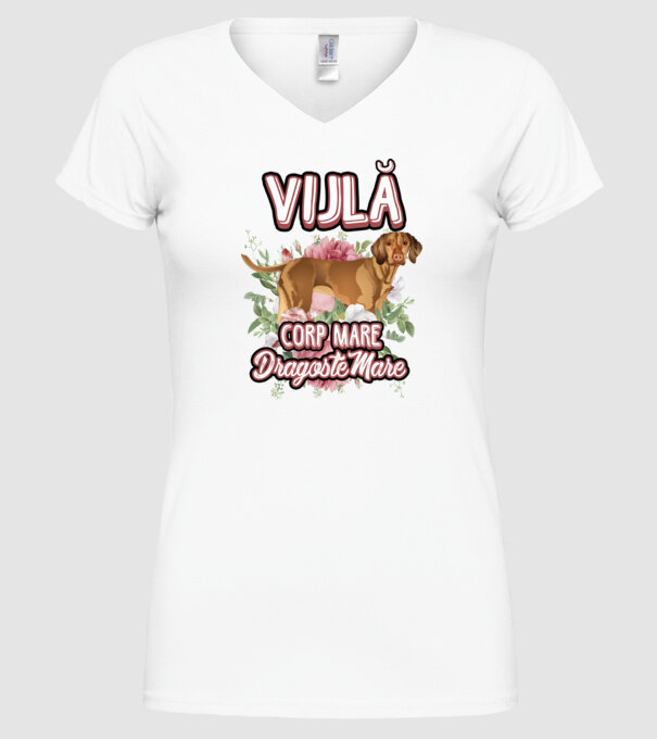 vijlă - corp mare, dragoste mare model alb pe tricou