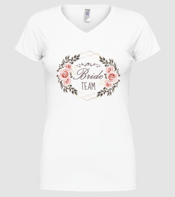 Vintage Bride team model alb pe tricou