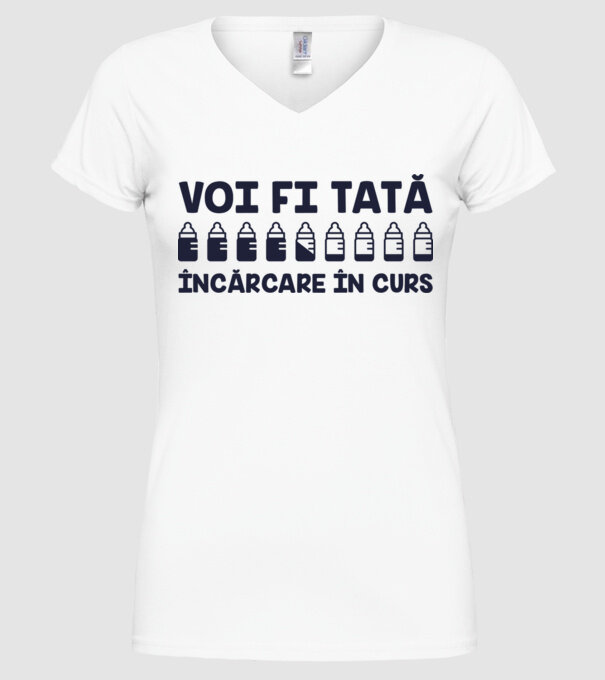 Voi fi tată - încărcare în curs model alb pe tricou