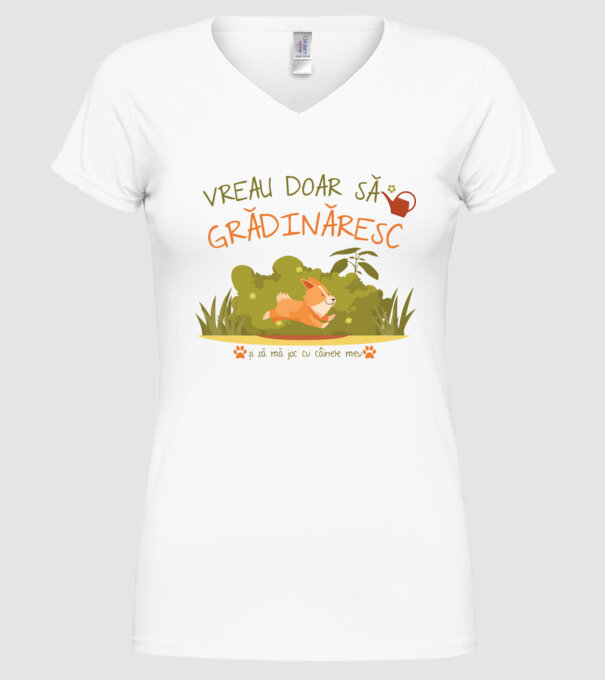 vreau doar să grădinăresc model alb pe tricou