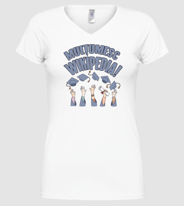 Wikipedia model alb pe tricou