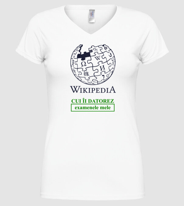 Wikipedia: cui îi datorez examenele mele model alb pe tricou