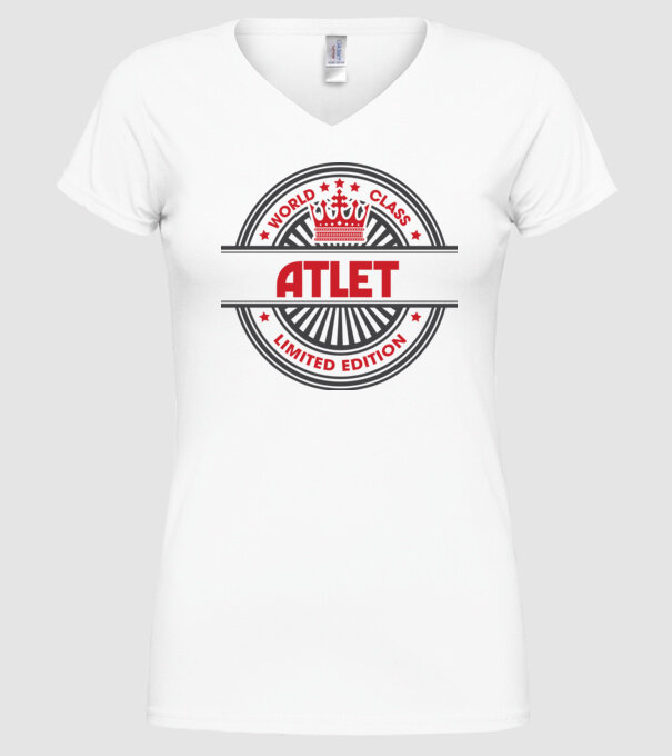 atlet model alb pe tricou