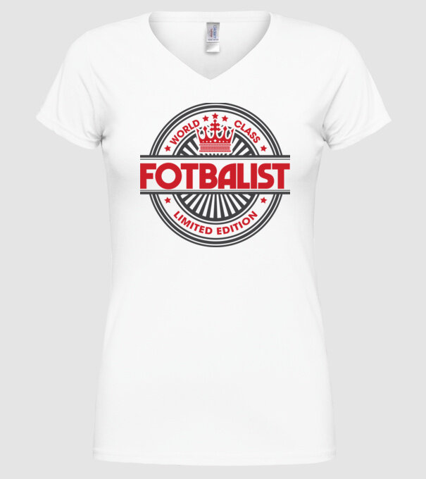 Fotbalist model alb pe tricou