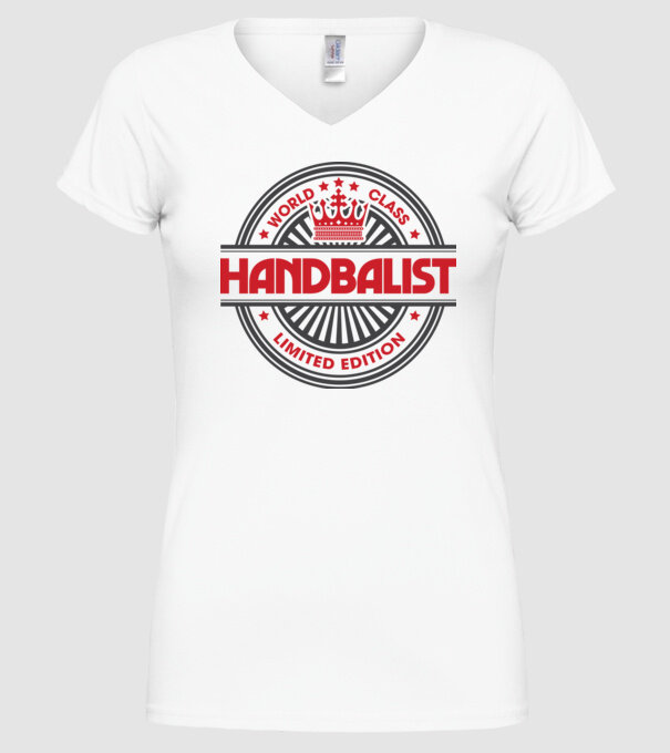 handbalist model alb pe tricou