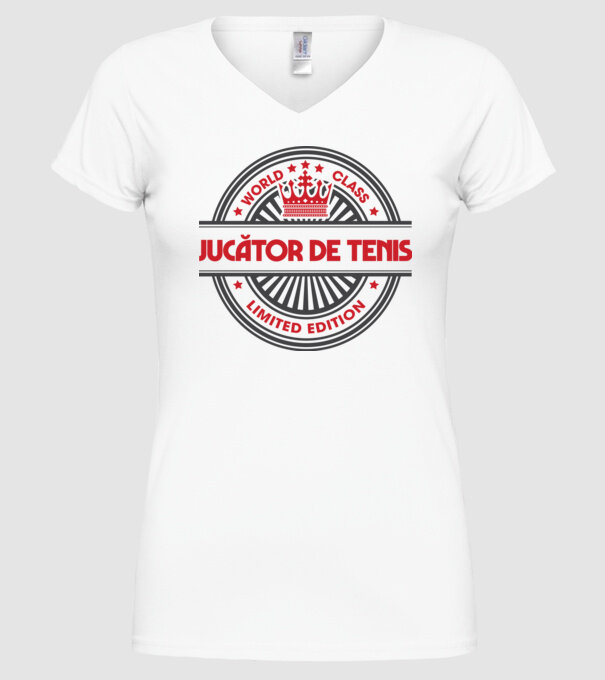 jucător de tenis model alb pe tricou