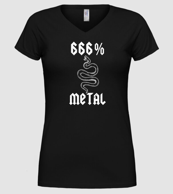 666 Metal model negru pe tricou