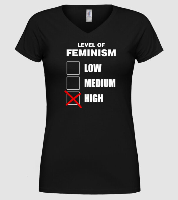 Nivelurile feminismului model negru pe tricou