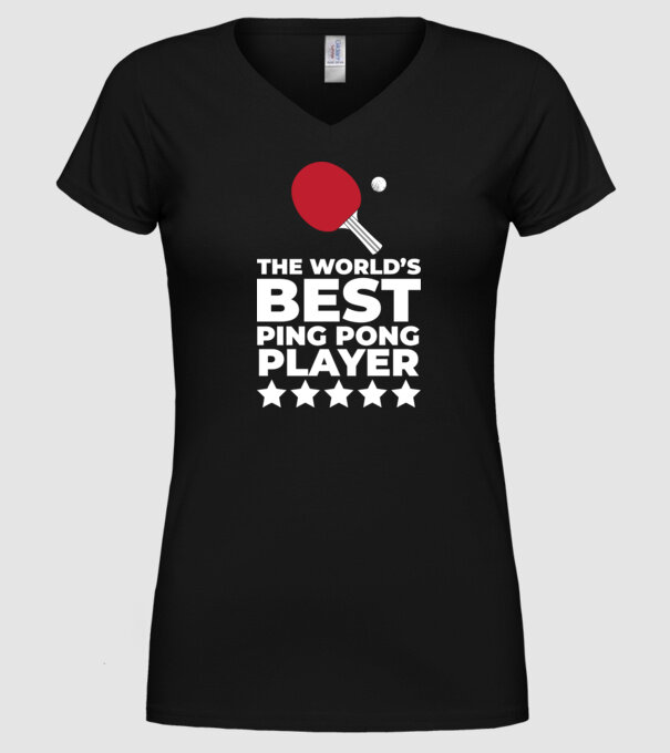 Cel mai bun jucător ping-pong engleză model negru pe tricou