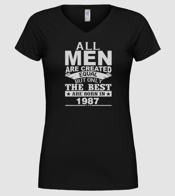 All men are created - 1987 model negru pe tricou