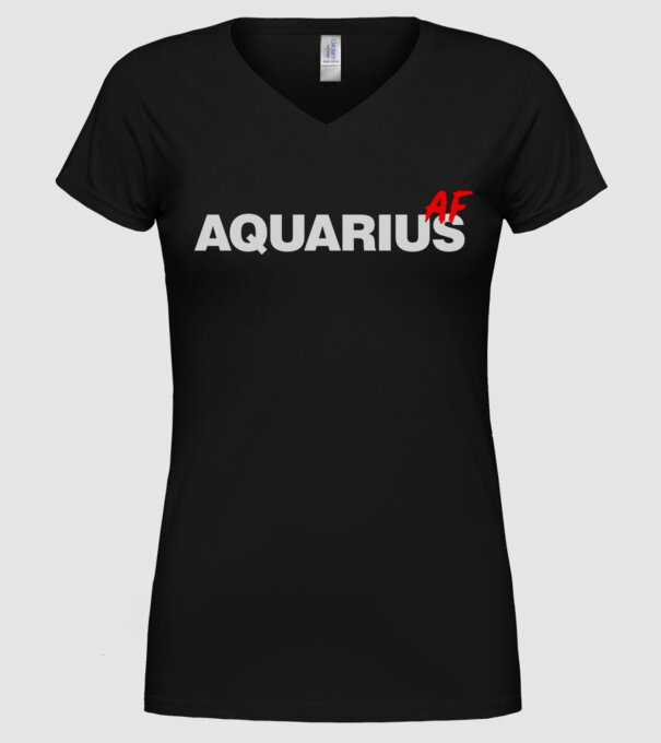 AQUARIUS as fuck model negru pe tricou