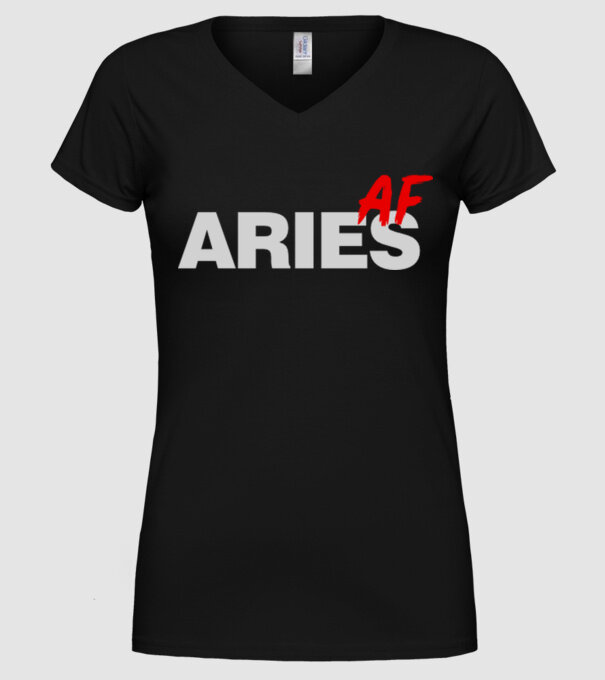 ARIES as fuck model negru pe tricou