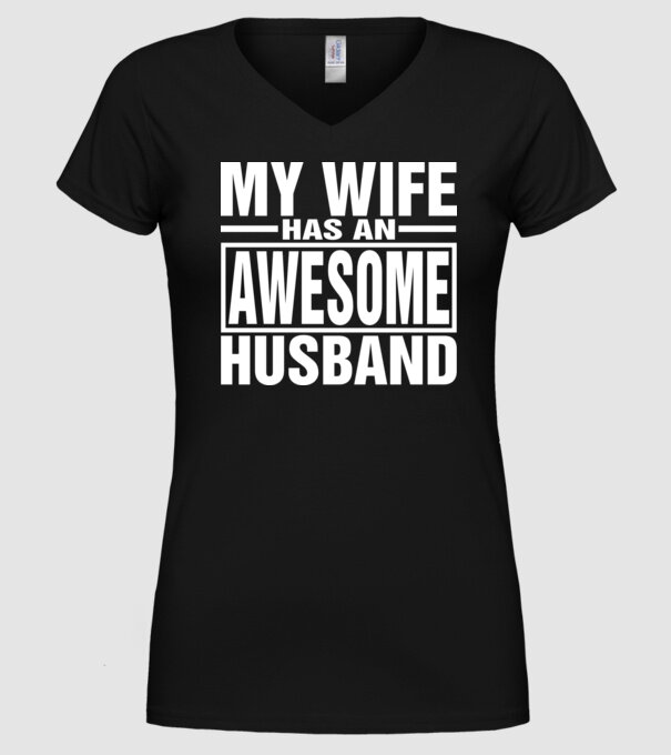 Awesome husband model negru pe tricou