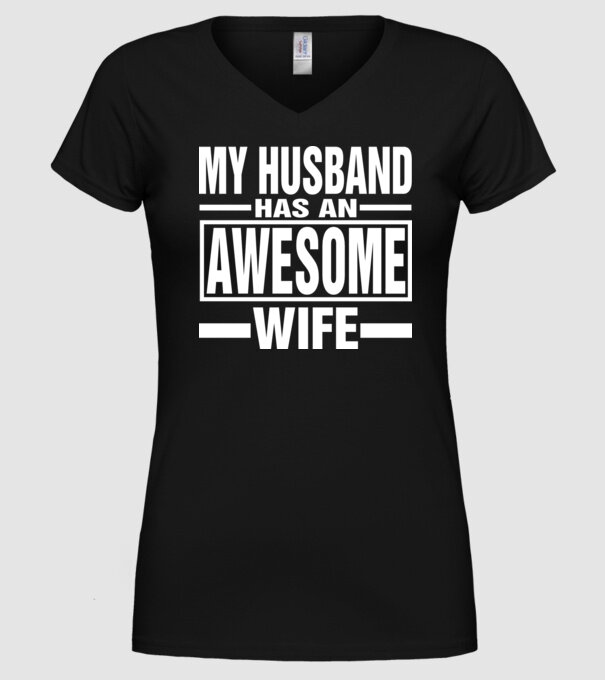 Awesome wife model negru pe tricou