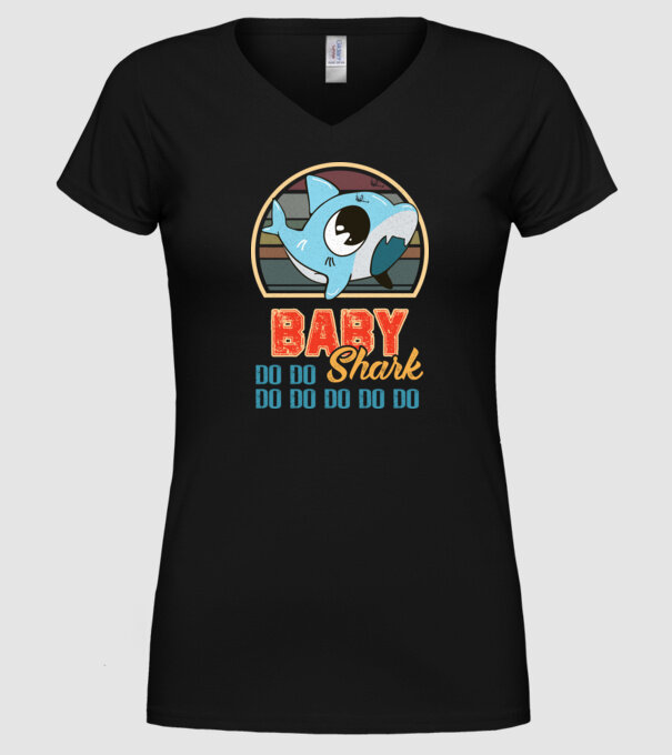 BabyBOY shark model negru pe tricou