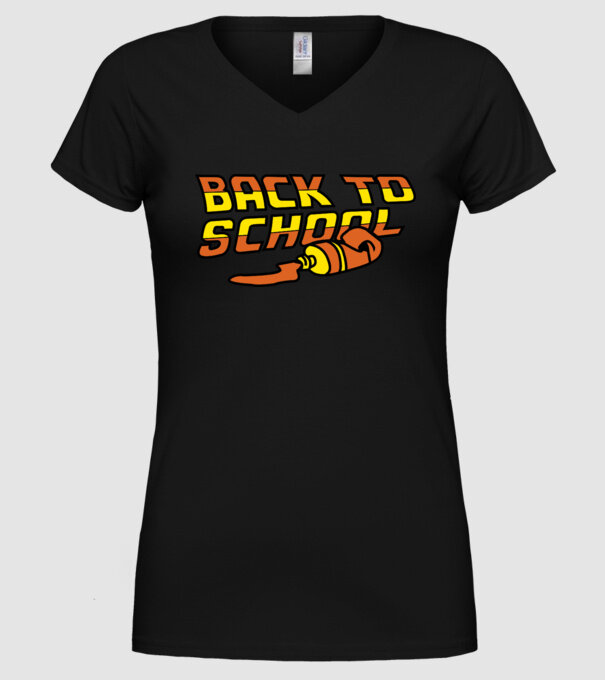 Back to school model negru pe tricou