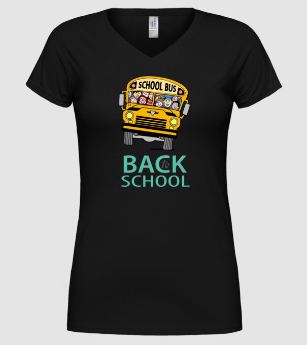 Back to school bus model negru pe tricou