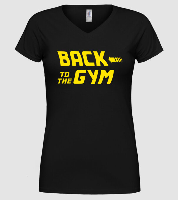 Back to the gym model negru pe tricou