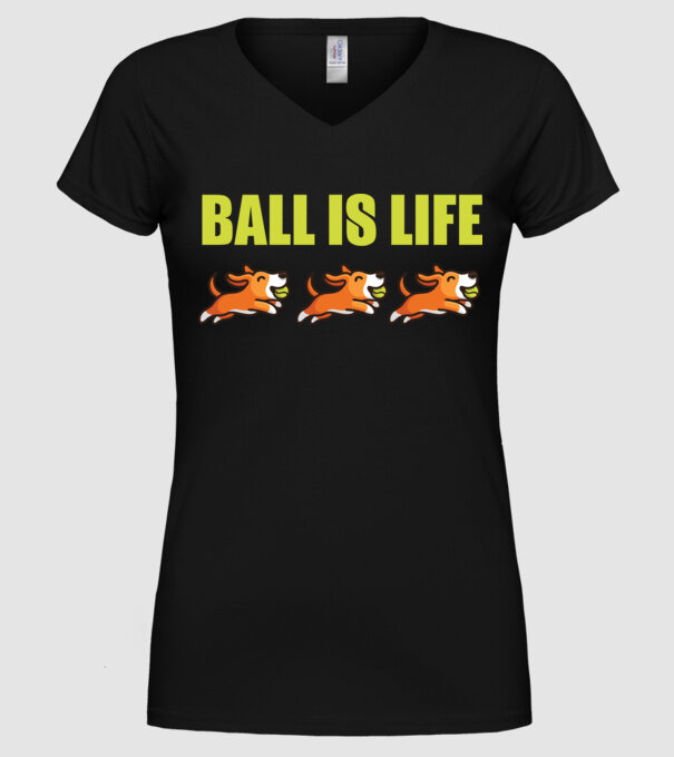 Ball is life model negru pe tricou