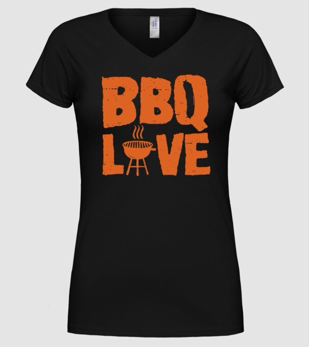 BBQ LOVE model negru pe tricou