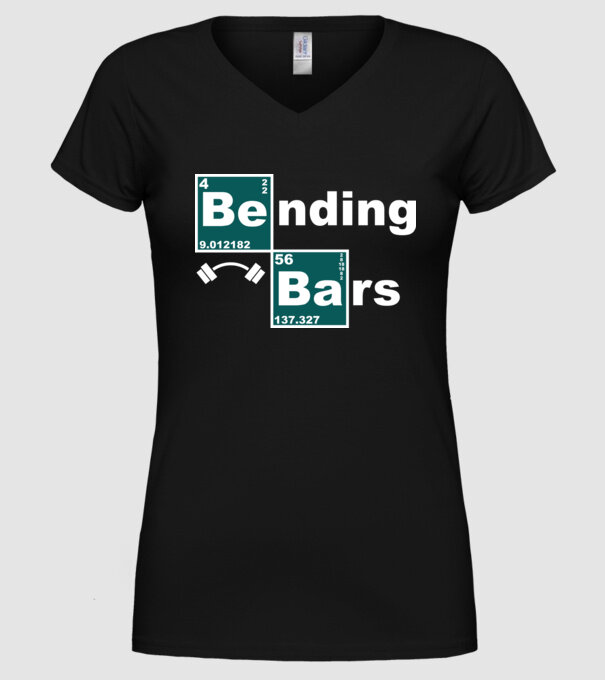 Bending bars model negru pe tricou