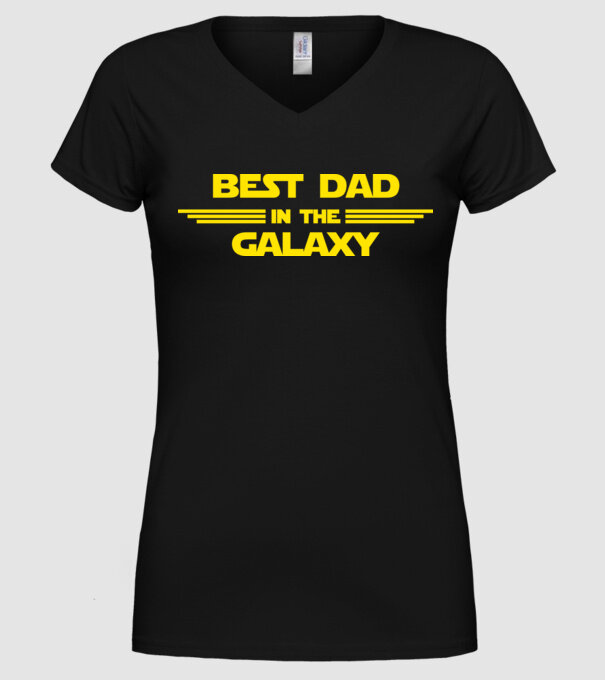Best dad in the galaxy model negru pe tricou