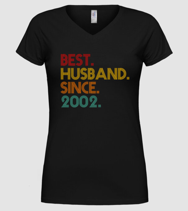 best husband since 2002 retro model negru pe tricou