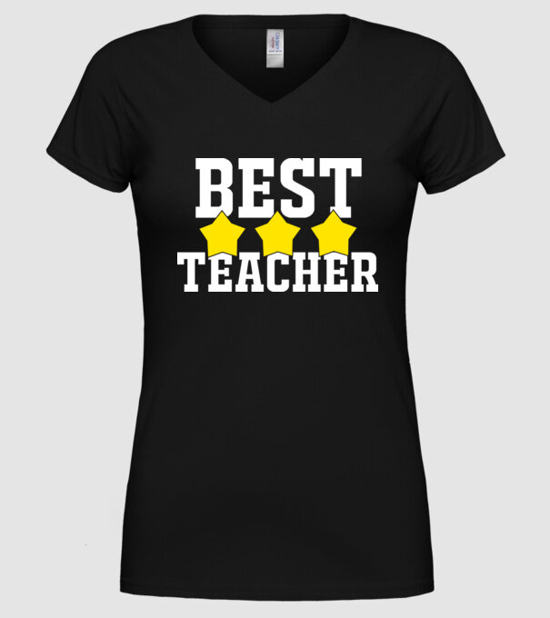 Best teacher model negru pe tricou