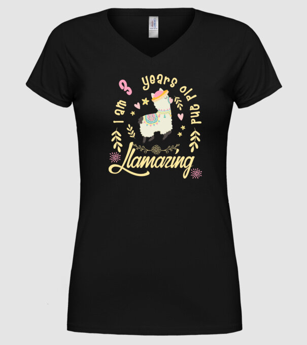 Birthday Llamazing 3 years old model negru pe tricou