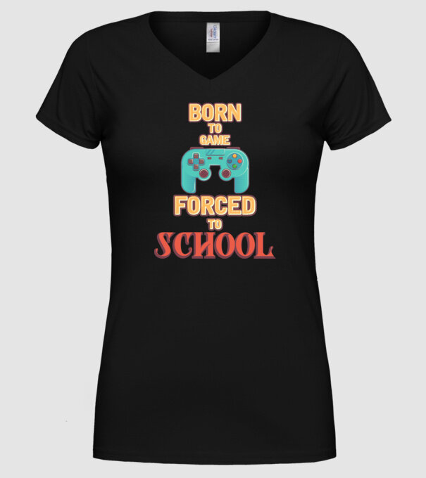 Born to game model negru pe tricou