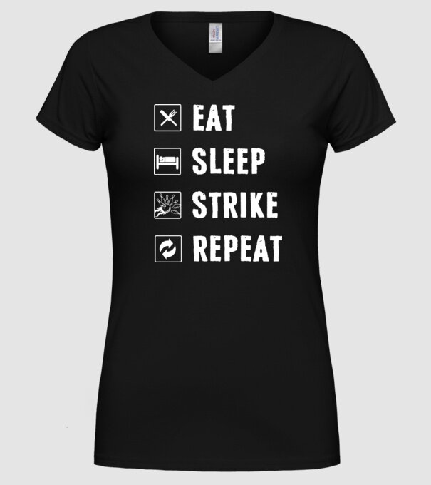 Bowling daily routine model negru pe tricou
