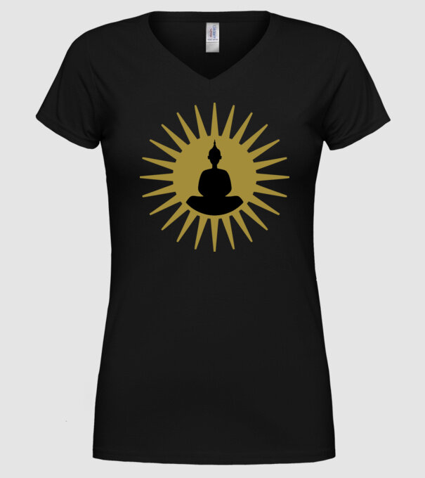 buddha star model negru pe tricou