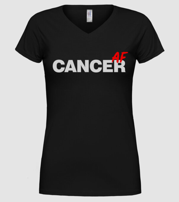 CANCER as fuck model negru pe tricou