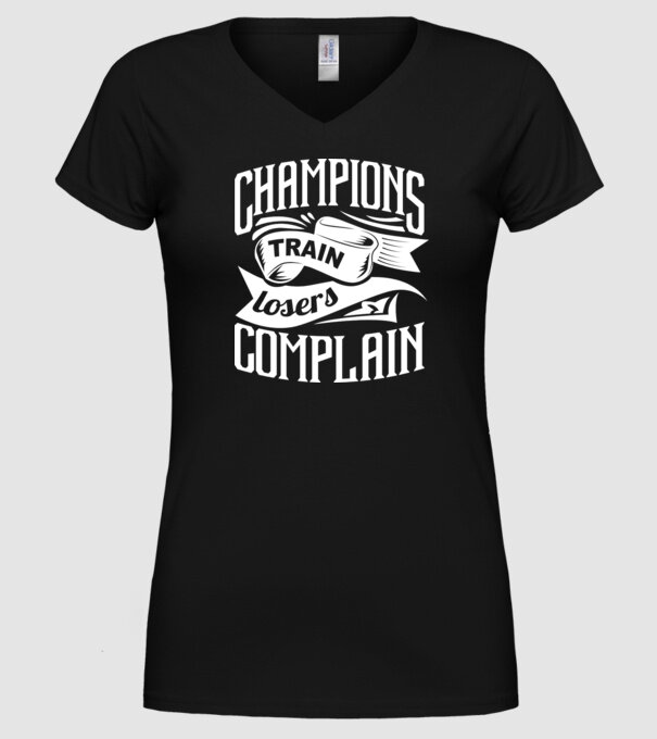 champions train model negru pe tricou