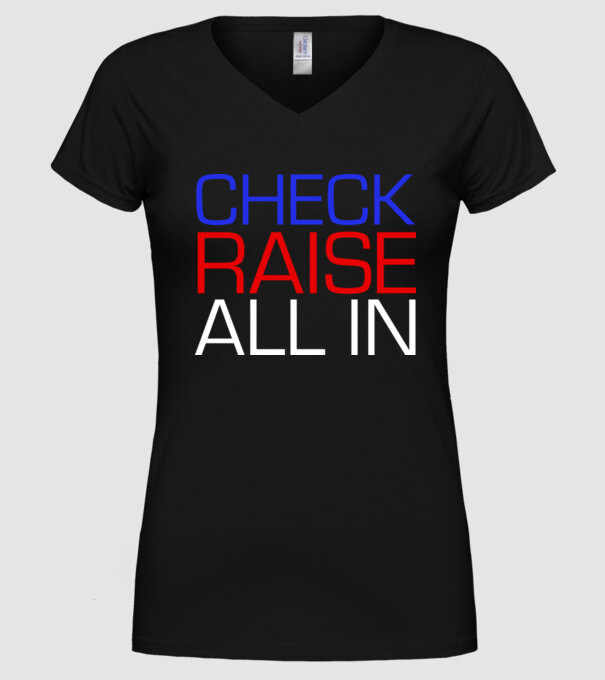 Check Raise model negru pe tricou