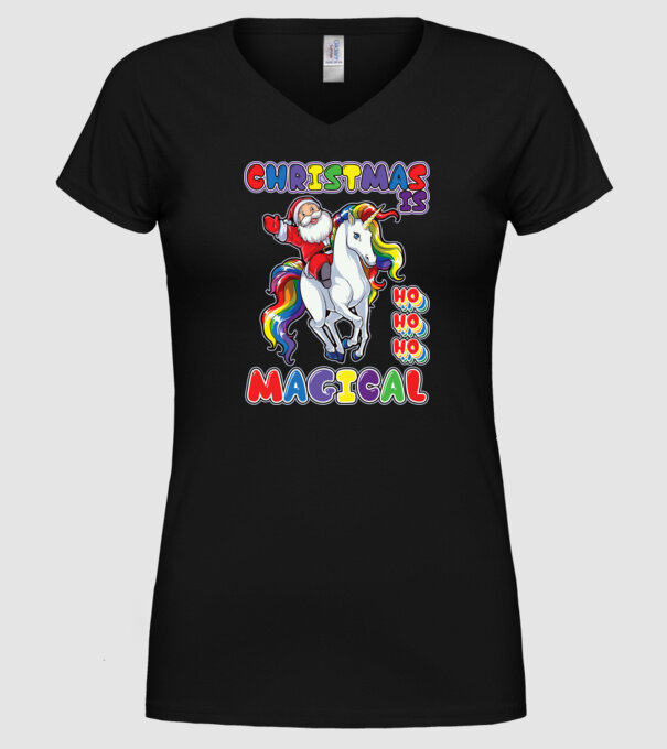 CHRISTMAS IS MAGICAL model negru pe tricou