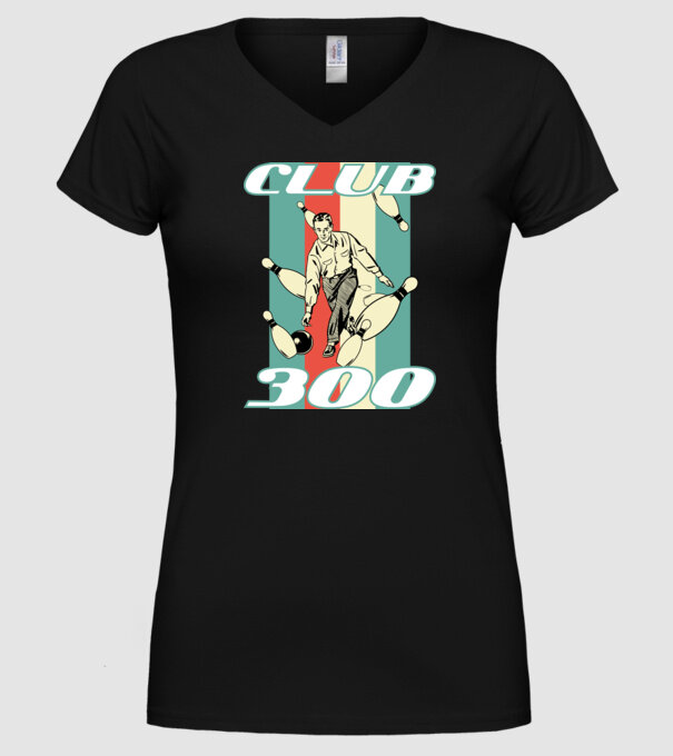 club300 model negru pe tricou