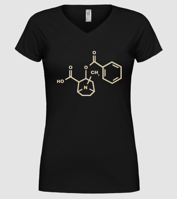 Cocaine model negru pe tricou
