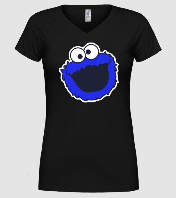 Cookie Monster Face model negru pe tricou