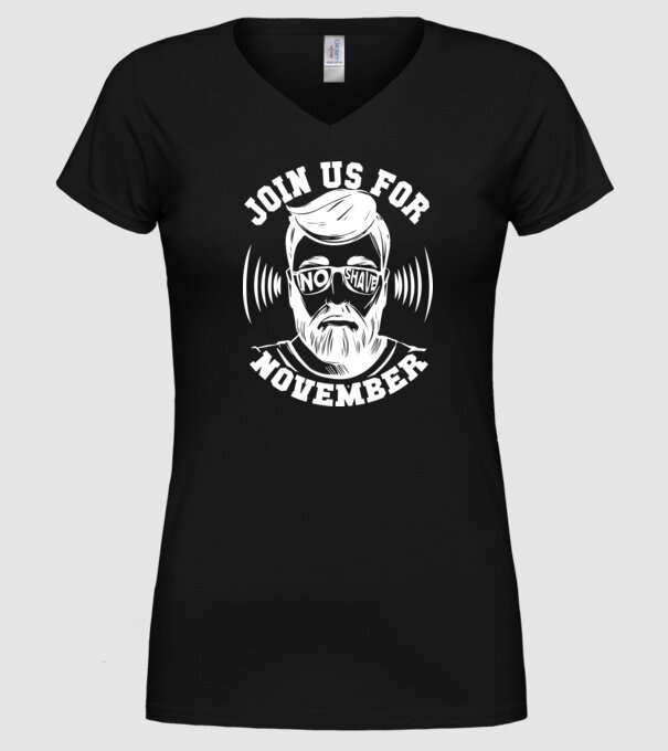 Alătură-te mișcării No Shave November (engleză) model negru pe tricou