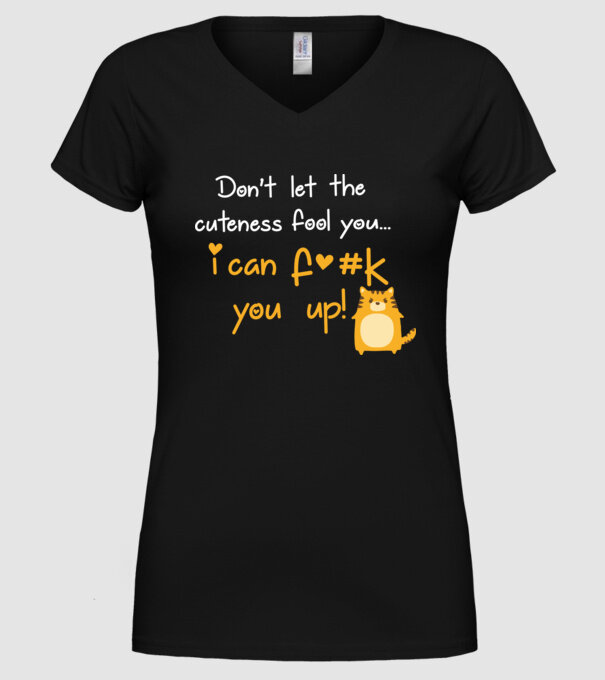 Cuteness model negru pe tricou